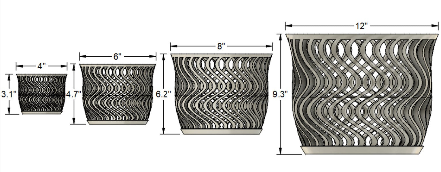 Wide Groovy Orchid Pot